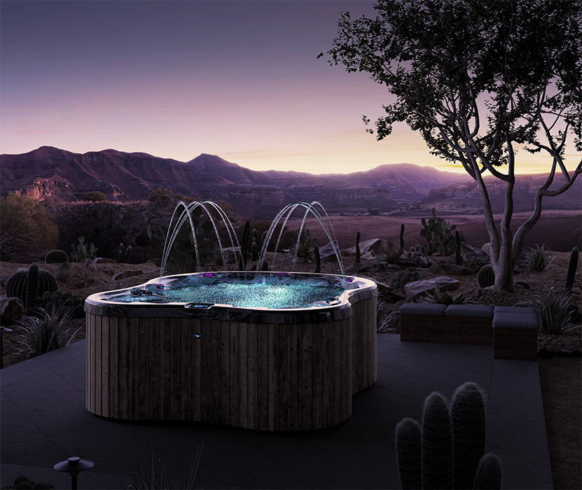 Outdoor Spa at night