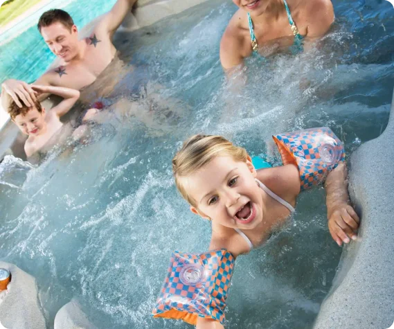 Kids playing in the pool
