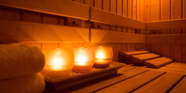 dim light sauna